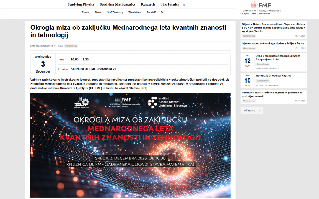 Event marking the closing of the International Year of Quantum Sciences and Technologies