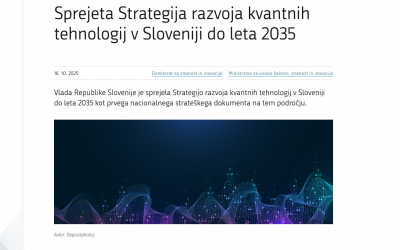 Slovenija sprejela Strategijo razvoja kvantnih tehnologij v Sloveniji do leta 2035