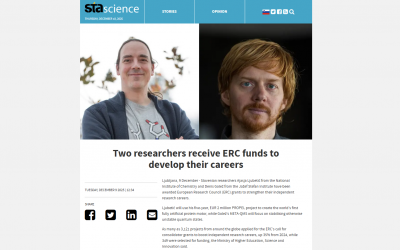 Dr Denis Golež and Dr Ajasja Ljubetič Awarded ERC Consolidator Grants for the Consolidation of Independent Research Careers