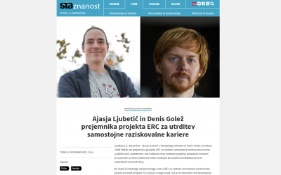 Dr. Denis Golež in dr. Ajasja Ljubetič prejemnika projekta ERC za utrditev samostojne raziskovalne kariere
