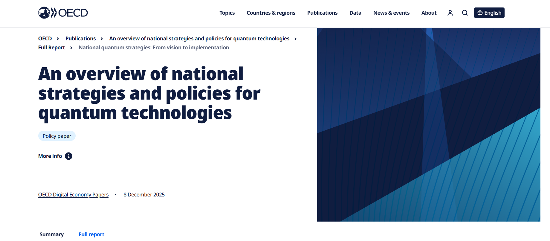 Slovenia is among the 18 OECD member states that have formally adopted a national quantum strategy_QUTES