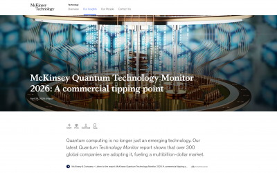 McKinseyjevo poročilo Quantum Technology Monitor 2026