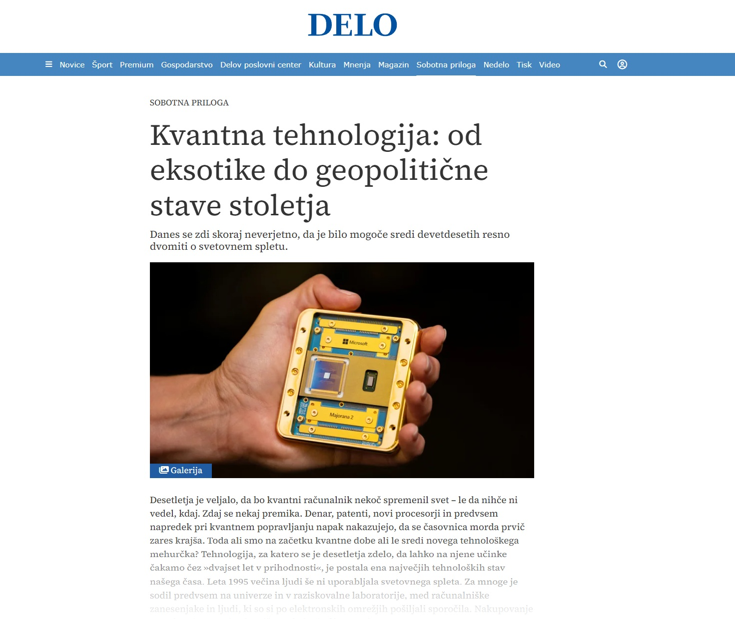 Dragan Mihailović_Kvantna tehnologija-od eksotike do geopolitične stave stoletja-DELO_QUTES